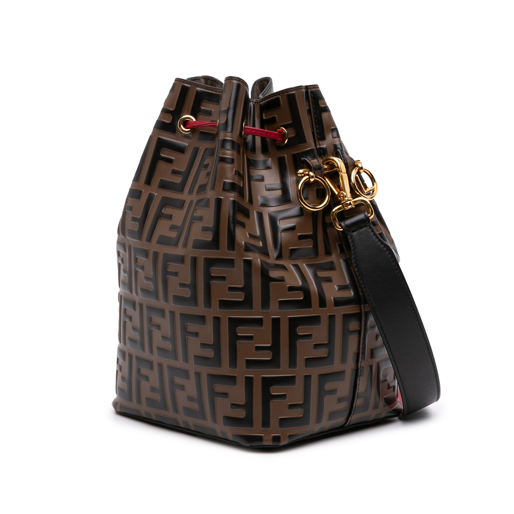 Pre-Loved Fendi FF 1974 Embossed Leather Mon Tresor Bucket Bag - Picture 2 of 7
